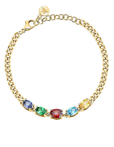 Modern gold-plated bracelet with cubic zirconia Colori SAVY04