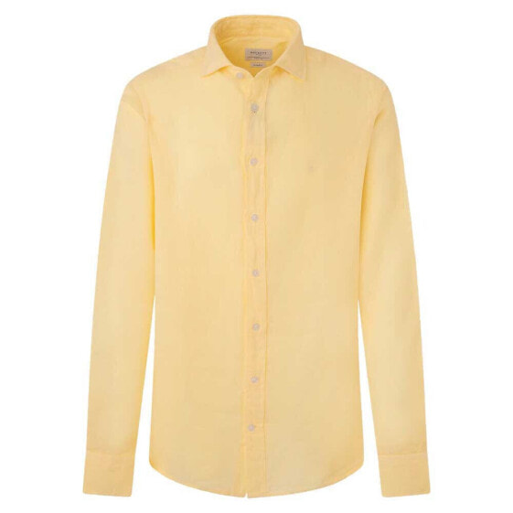 HACKETT Garment Dye Linen long sleeve shirt