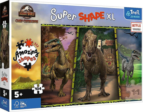 Trefl Puzzle 104 elementy Super Shapes XL Jurassic World