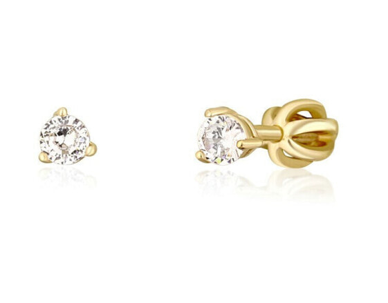 Charming gold-plated stud earrings with zircons SVLE1501XH2GO