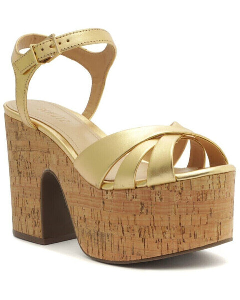 Schutz Keefa Cutout Leather & Cork Sandal Women's