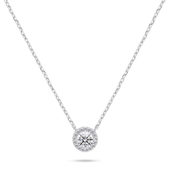 Sparkling silver necklace with zircons NCL136W