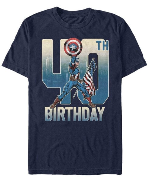 Men's Marvel Captain America 40th Birthday Short Sleeve T-Shirt