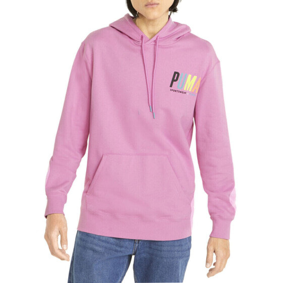 Puma Sw X Logo Pullover Hoodie Mens Pink Casual Athletic Outerwear 53362115