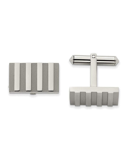 Titanium Brushed and Polished Stripes Cufflinks