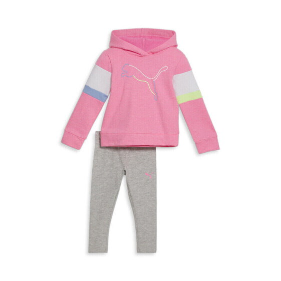 Puma TwoPiece Fleece Hoodie & Leggings Set Toddler Girls Grey, Pink Casual Tops