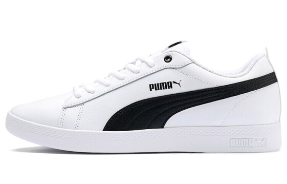 Кроссовки женские PUMA Smash V2 Leather 365208-01 бело-черные