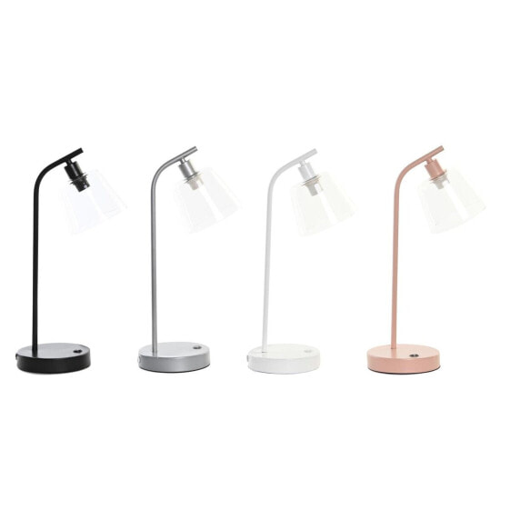 Декоративная настольная лампа DKD Home Decor Стеклянный Серебристый Черный Серый Розовый Металлический Белый 220 V 40 W 25 W 4 штуки