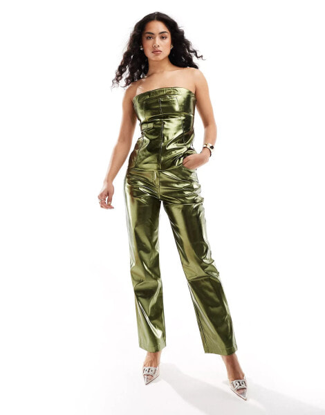 Amy Lynn Lupe trousers in khaki chrome co-ord