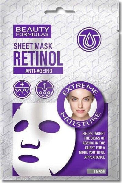 Beauty Formulas Beauty Formulas Retinol Anti-Ageing Sheet Mask nawilżająca maska w płachcie do twarzy