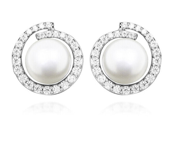 Серьги JwL Luxury Pearls Charm Zircons.
