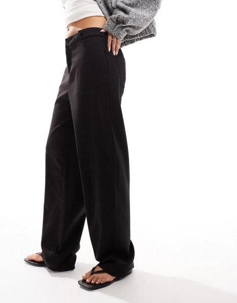 Pimkie adjustable side tailored loose fit trousers in grey