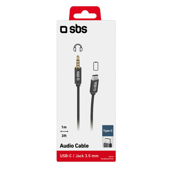 SBS TECABLE35TYCK - 3.5mm - Male - USB Type-C - Male - 1 m - Black
