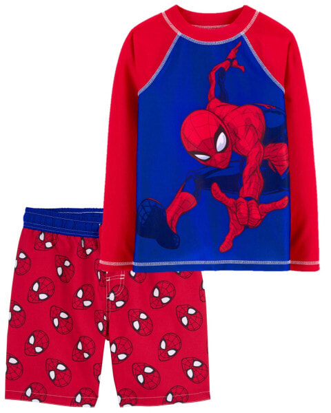 Kid Spider-Man Rashguard & Swim Trunks Set 8