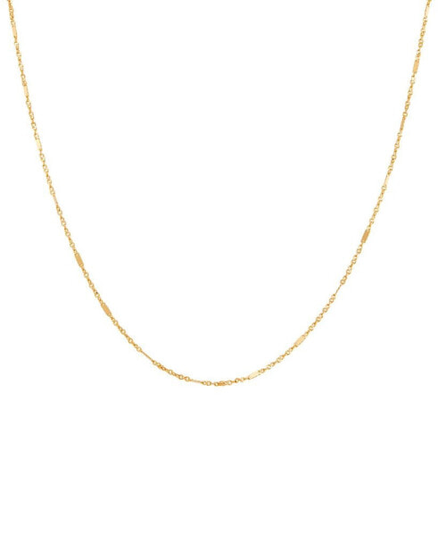 Polished Square Singapore Link 18" Chain Necklace in 10k Gold
