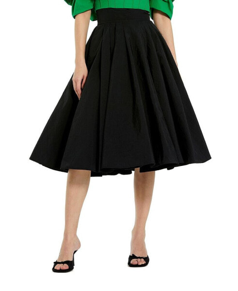 Women's Faille High Waisted Midi Skirt