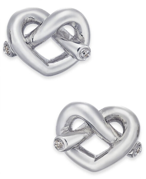 Crystal Accented Love Knot Stud Earrings