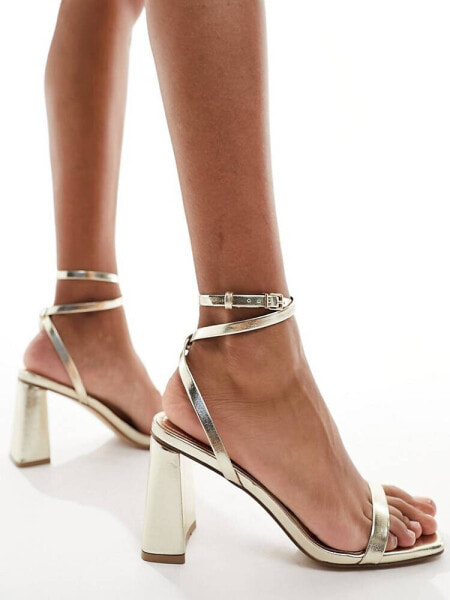 Simmi London Bia strappy block heeled sandal in gold