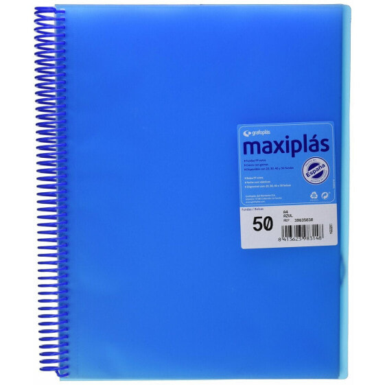 Папка-портфолио Grafoplas Maxiplas 50 Чехлы Синий A4
