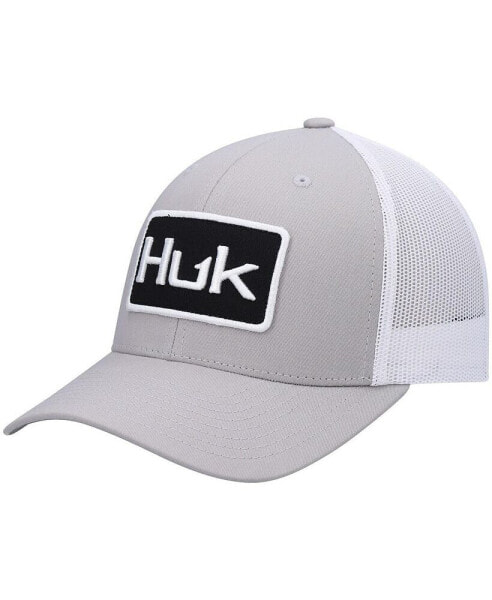 Men's Gray Solid Trucker Snapback Hat