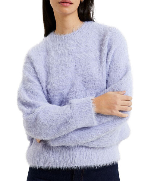 Women's Crewneck Fluffy Sweater