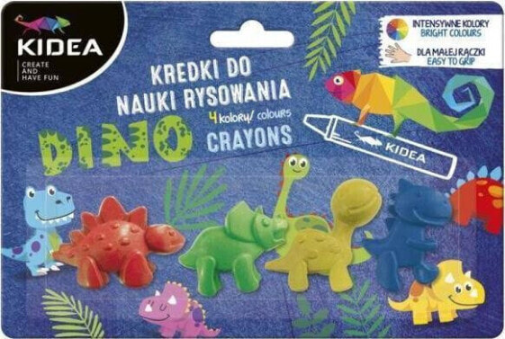 Derform Kredki do nauki rysowania Dinozaury 4 kolory KIDEA