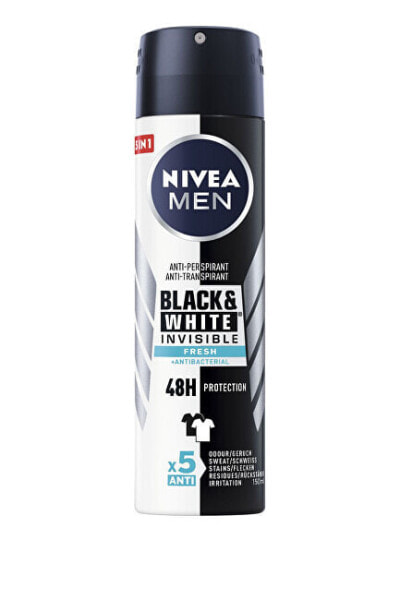 Antiperspirant Spray Invisible For Black & White Men Fresh (Anti-Perspirant For Men ) 150 ml