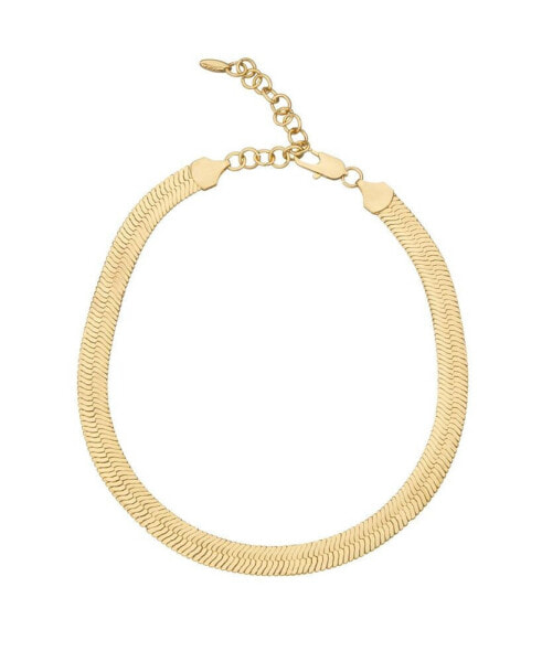 Gold-Plated Flat Snake Chain Necklace