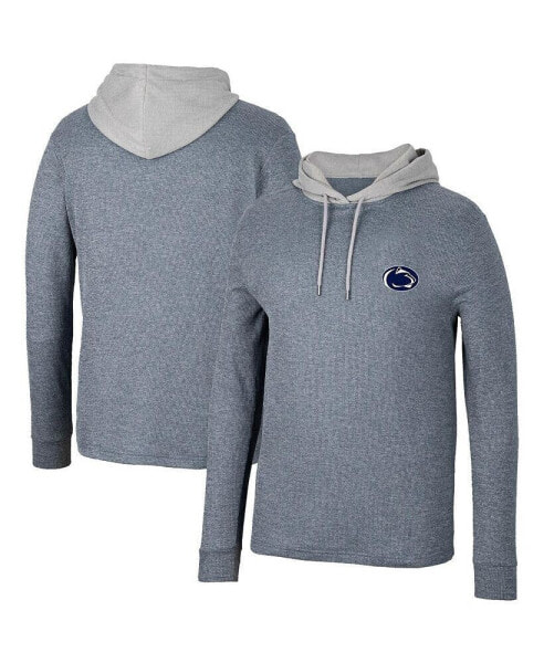 Men's Navy Penn State Nittany Lions Ballot Waffle-Knit Thermal Long Sleeve Hoodie T-shirt