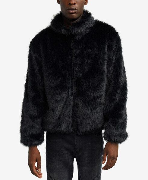 Men's Faux Fur Full Zip Jacket