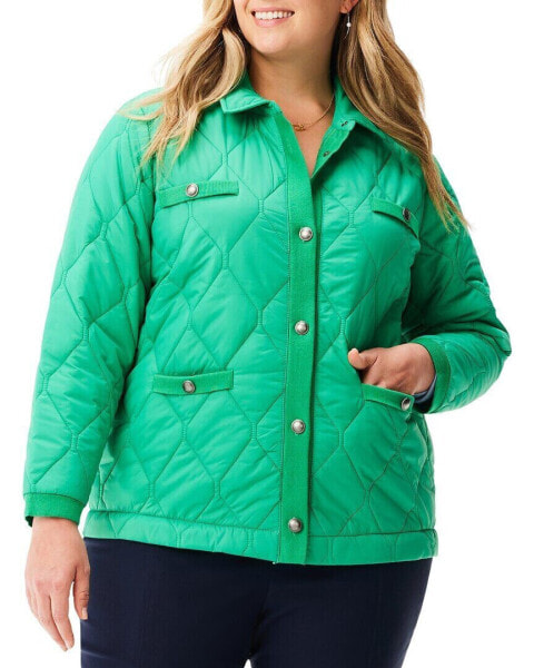 Nic+Zoe Knit Trim Puffer Jacket Women's