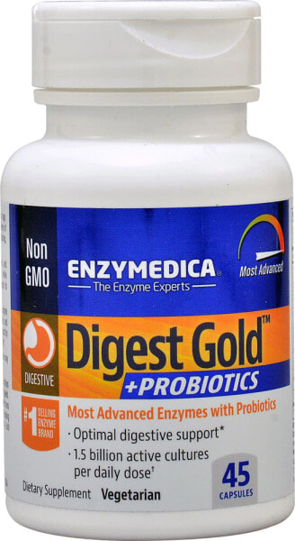 Enzymedica Digest Gold plus Probiotics Комплекс пищеварительных ферментов с пробиотиками 45 капсул