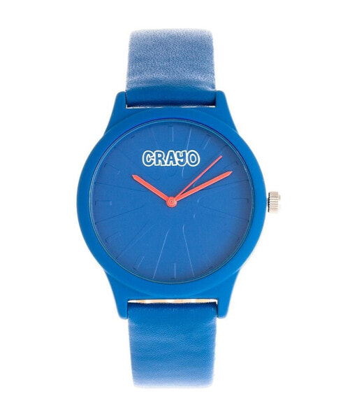 Unisex Splat Blue Leatherette Strap Watch 38mm