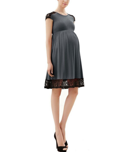 Maternity Lace Insert Skater Dress