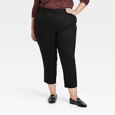 Women's High-Rise Tapered Pants - Ava & Viv Black 26