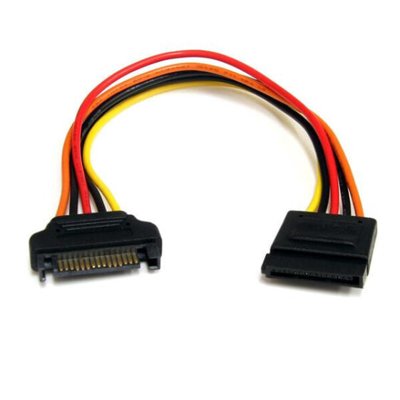 StarTech.com 8in 15 pin SATA Power Extension Cable - 0.2032 m - Male - Female - Multicolour - 17 g - 125 mm