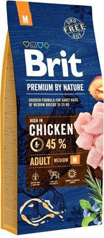 Сухой корм для животных Brit, Premium by Nature Adult, для средних пород, с курицей, 8 кг