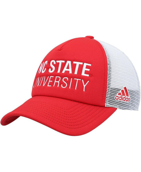 Men's Red, White NC State Wolfpack Foam Trucker Snapback Hat