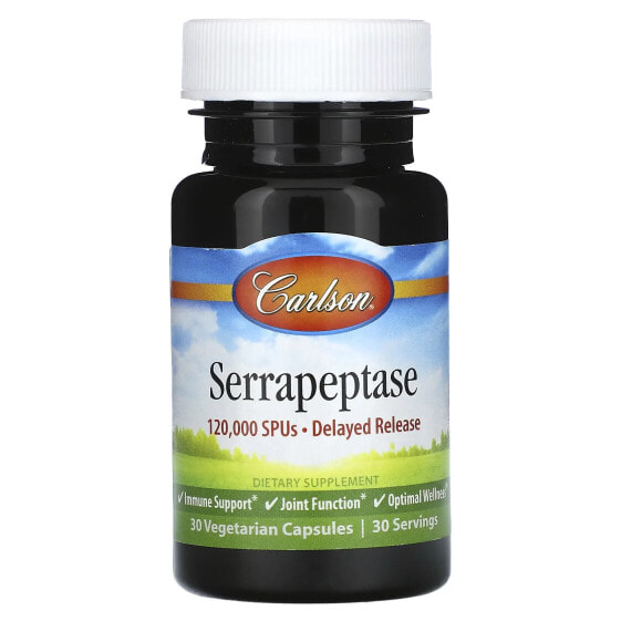 Serrapeptase, Delayed Release, 120,000 SPUs, 30 Vegetarian Capsules