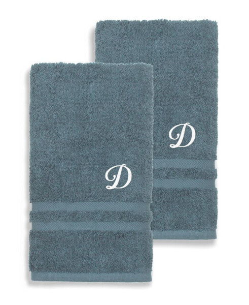 Textiles Turkish Cotton Personalized 2 Piece Denzi Hand Towel Set, 30" x 16"