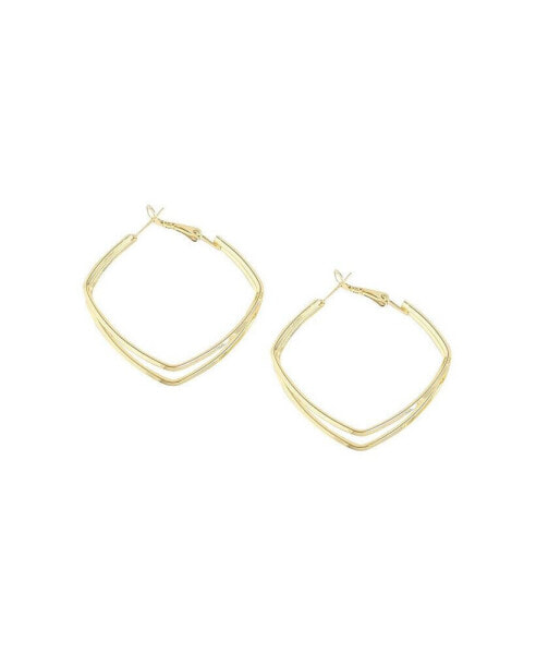 Women's Gold Sleek Hoop Earrings