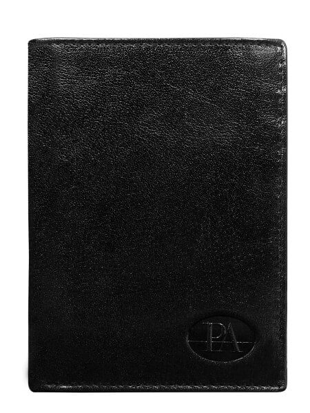Мужское портмоне кожаное черное вертикальное без застежки Factory Price Portfel-CE-PR-PW-004-BTU.30-czarny