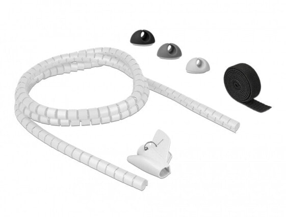 Delock 18392 - Cable flex tube - Desk/Wall - Plastic - Velcro - Black - Grey - White