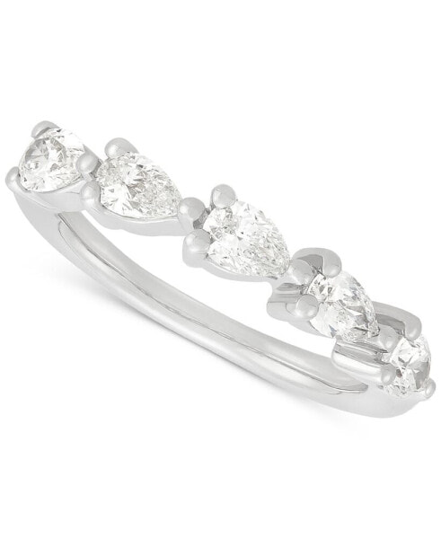 Diamond Pear-Shaped Band (1 ct. t.w.) in 14k White Gold