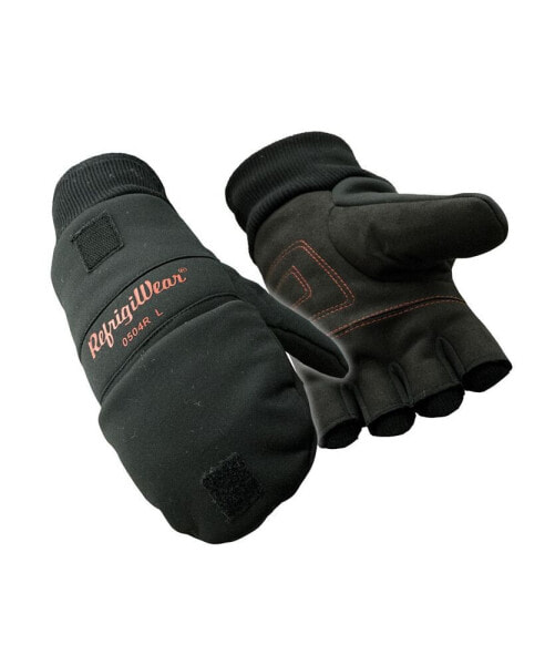 Men's Fleece Lined Fiberfill Insulated Softshell Convertible Mitten Gloves