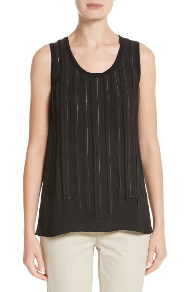 Lafayette 148 New York 157256 Women's Jules Chain Stripe Silk Tank Top Sz. Small