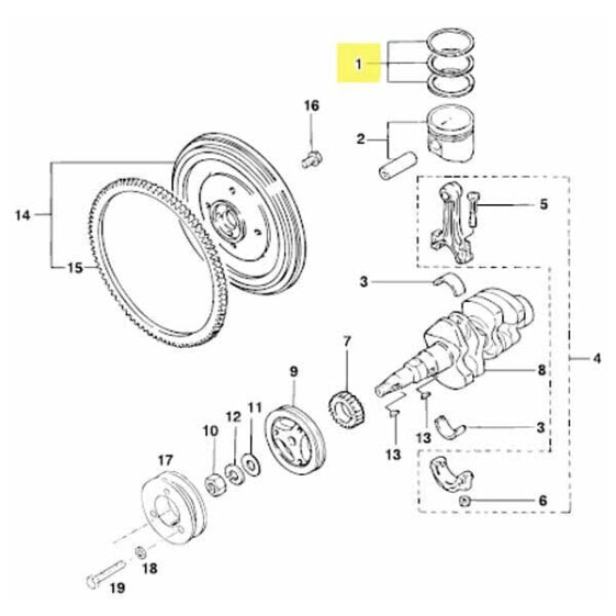 VETUS M2 04 Crankshaft Piston Ring Set