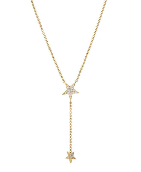 Star Pendant Y Necklace in 18K Gold Plated Brass