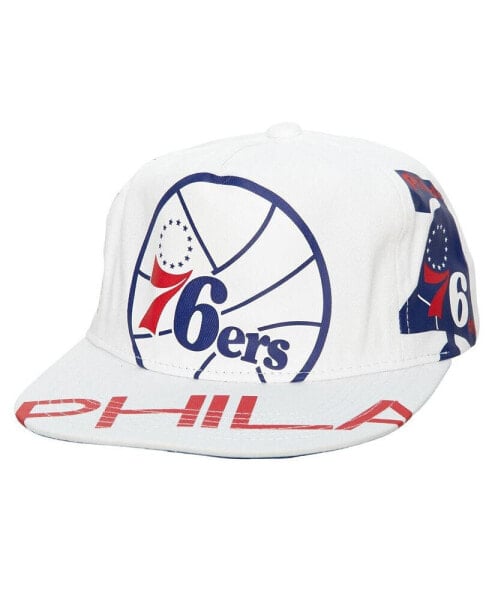 Men's White Philadelphia 76ers Hardwood Classics In Your Face Deadstock Snapback Hat