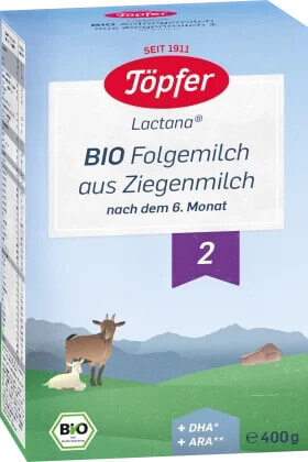 Folgemilch 2 Lactana aus Ziegenmilch nach dem 6. Monat, 400 g